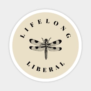 Lifelong Liberal - a tee shirt for progressive people - Dark Lettering Magnet